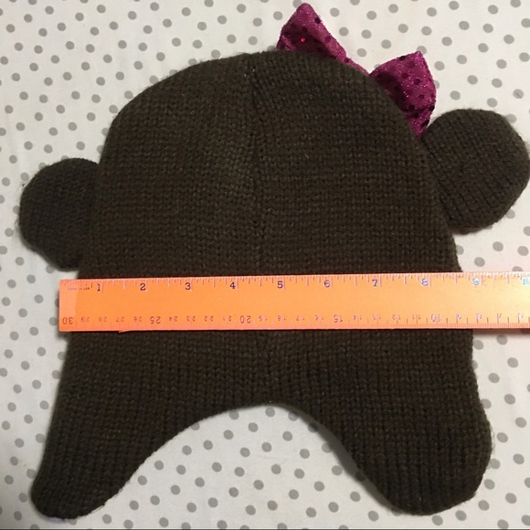 Sock Money Knit Hat Ear Flaps Brown purple Pink sequins - Picture 4 of 8